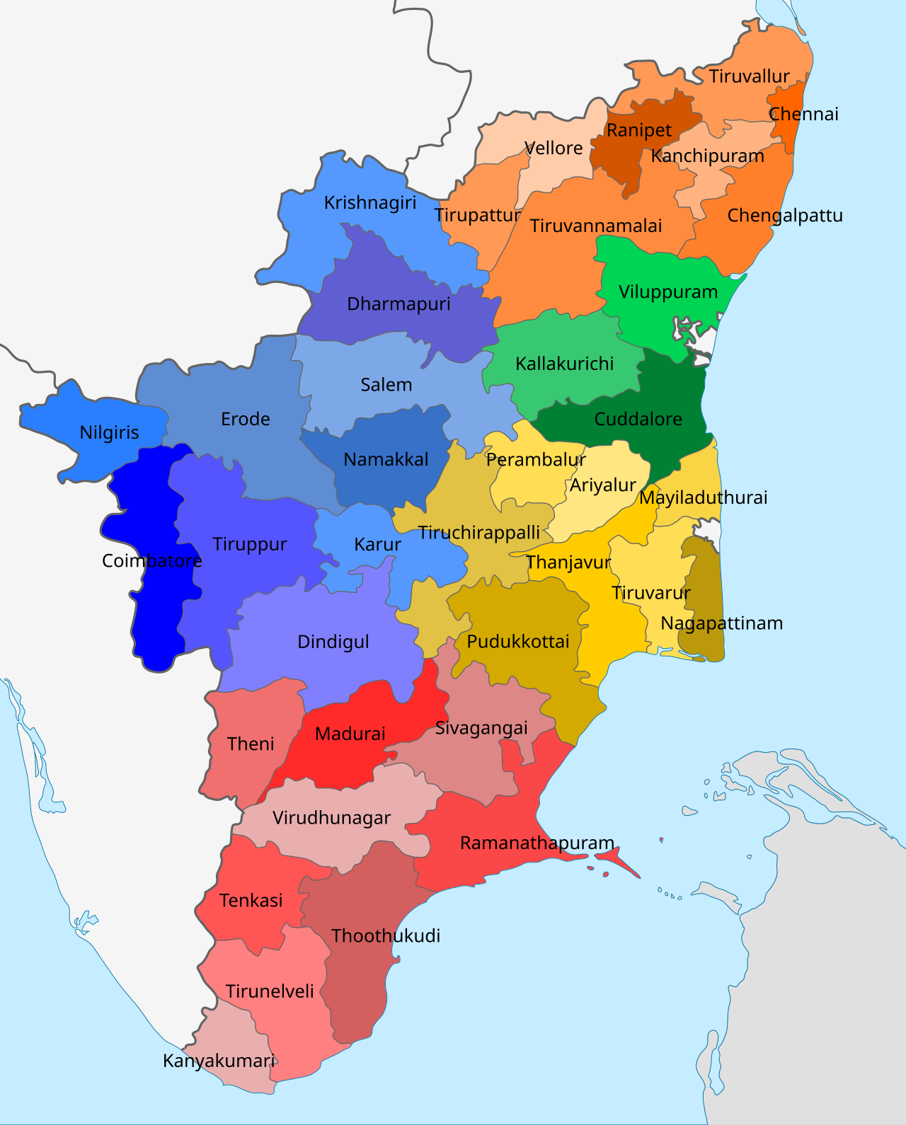 Region-wise route planning concept for Tamil Nadu