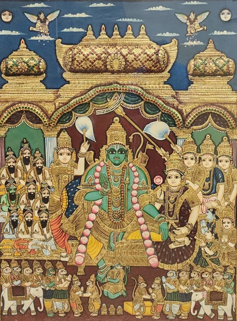 Traditional Thanjavur painting with gold foil work