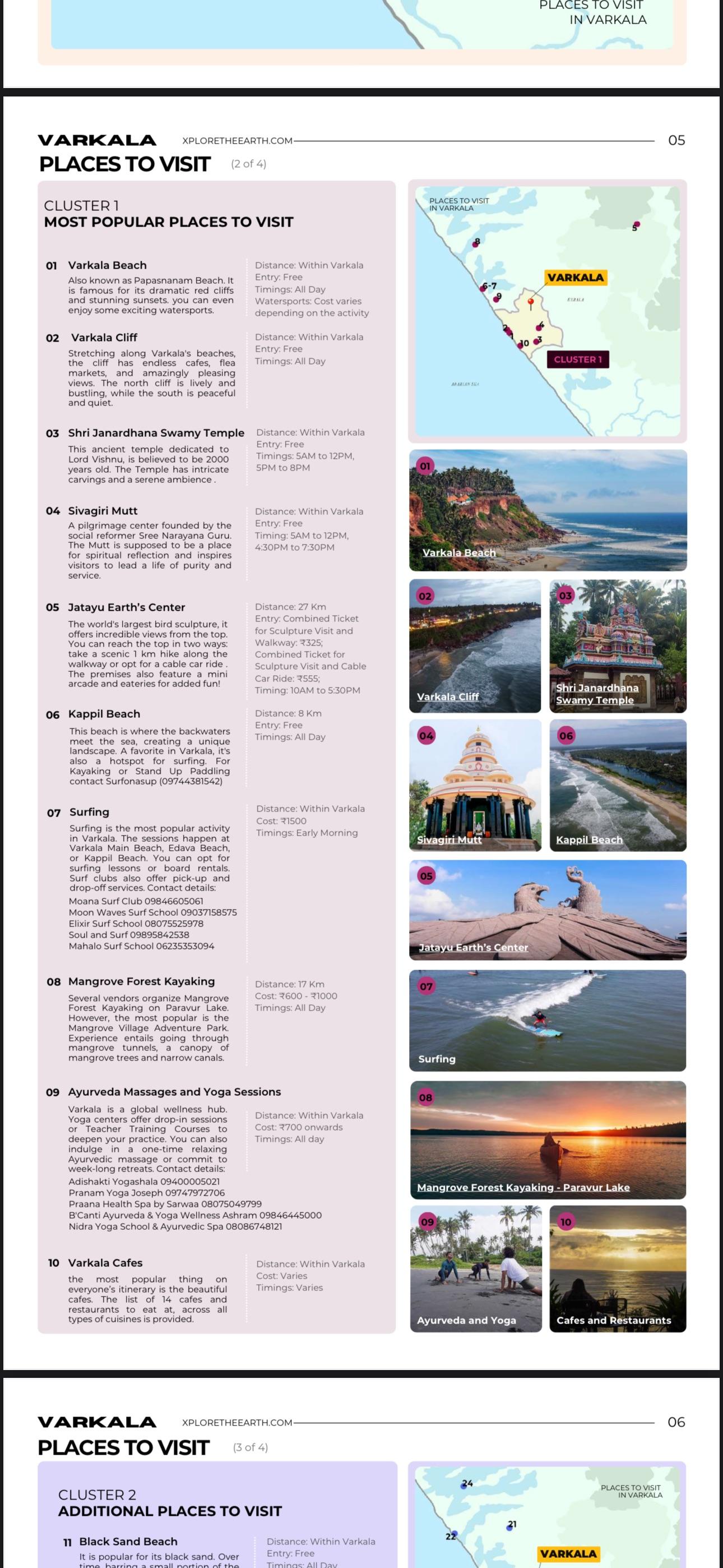 3 Day Varkala travel itinerary