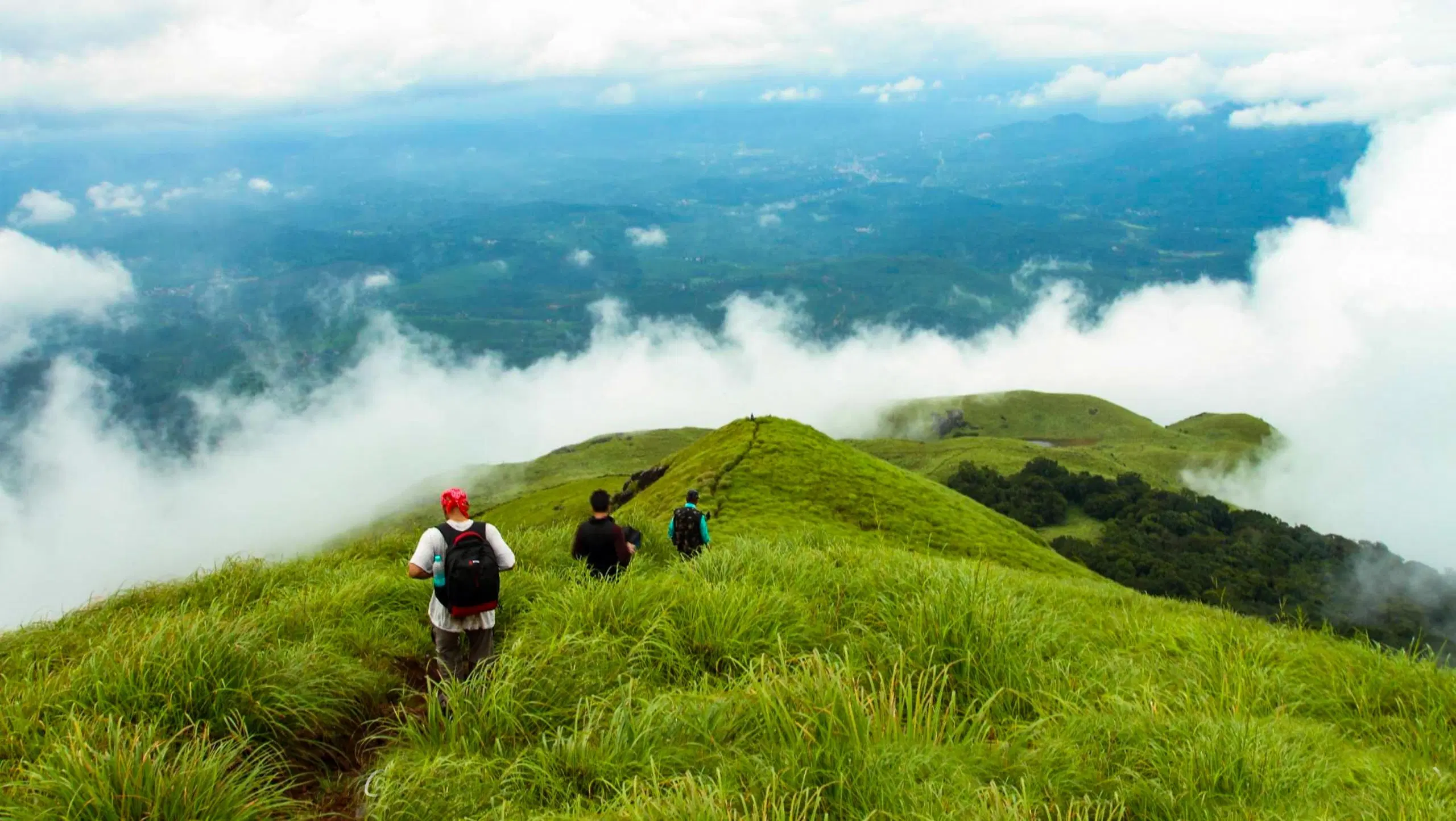 Mountain trail and viewpoint on Chembra Peak route Wayanad