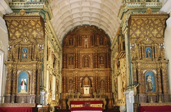 Interior heritage detailing at Rachol Seminary Goa