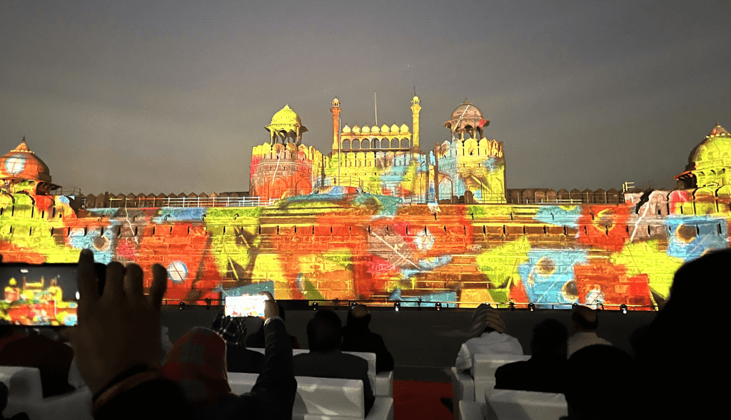 Sound and Light Show at Red Fort Delhi with illuminated architecture