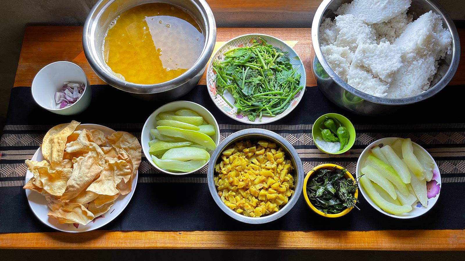 Naga smoked pork and bamboo shoot dishes