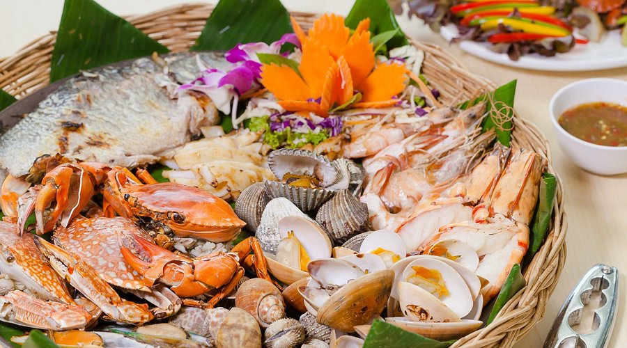 Thai seafood platter and local dishes in Krabi