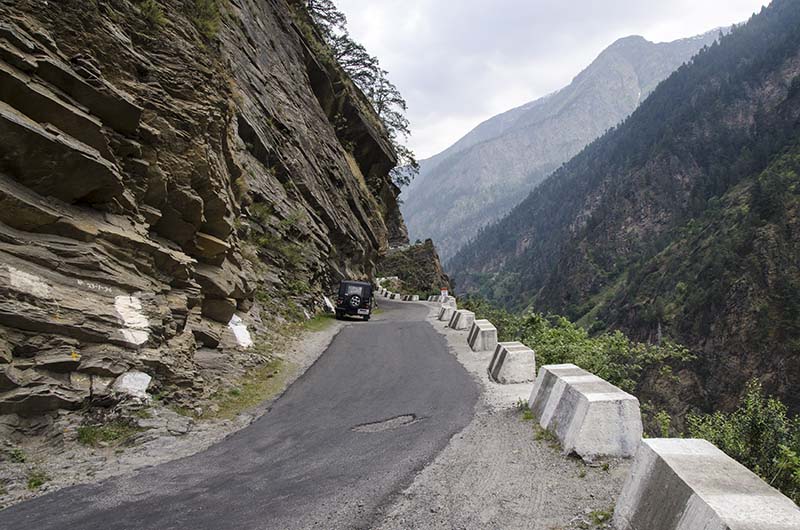 Road conditions in Spiti Valley