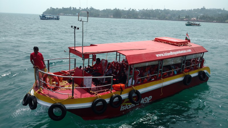 Ferry approach to Ross Island from Port Blair