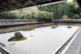 Famous Zen rock garden at Ryoan-ji Temple Kyoto