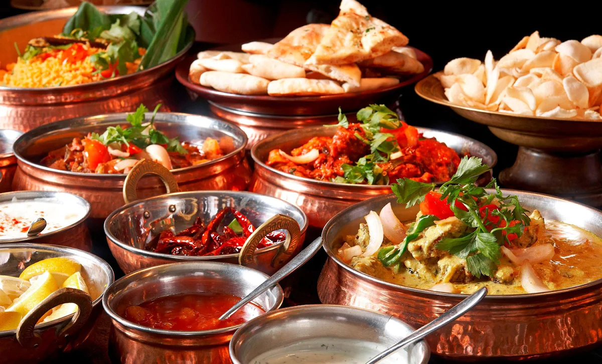 Spread of authentic Punjabi food at Sadda Pind buffet