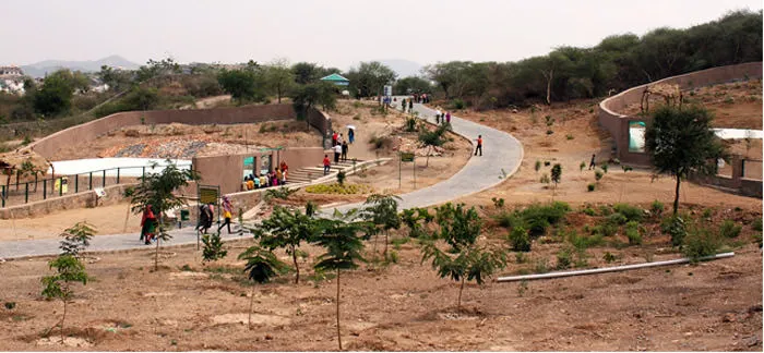 Sajjangarh Biological Park overview with Aravalli hills backdrop