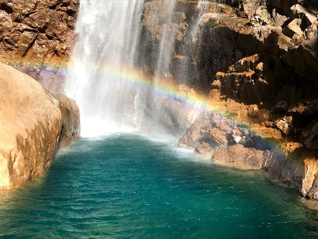Rainbow at Nohsngithiang Falls Meghalaya