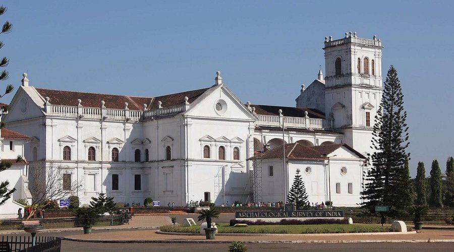 Se Cathedral Goa magnificent facade showing Portuguese colonial architecture
