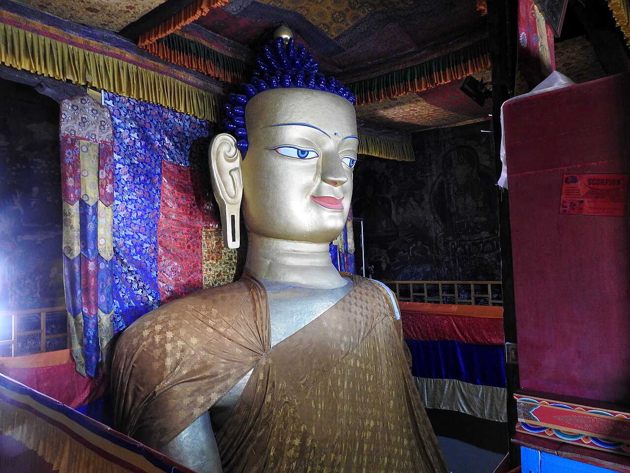 Giant Shakyamuni Buddha statue at Shey Palace Ladakh