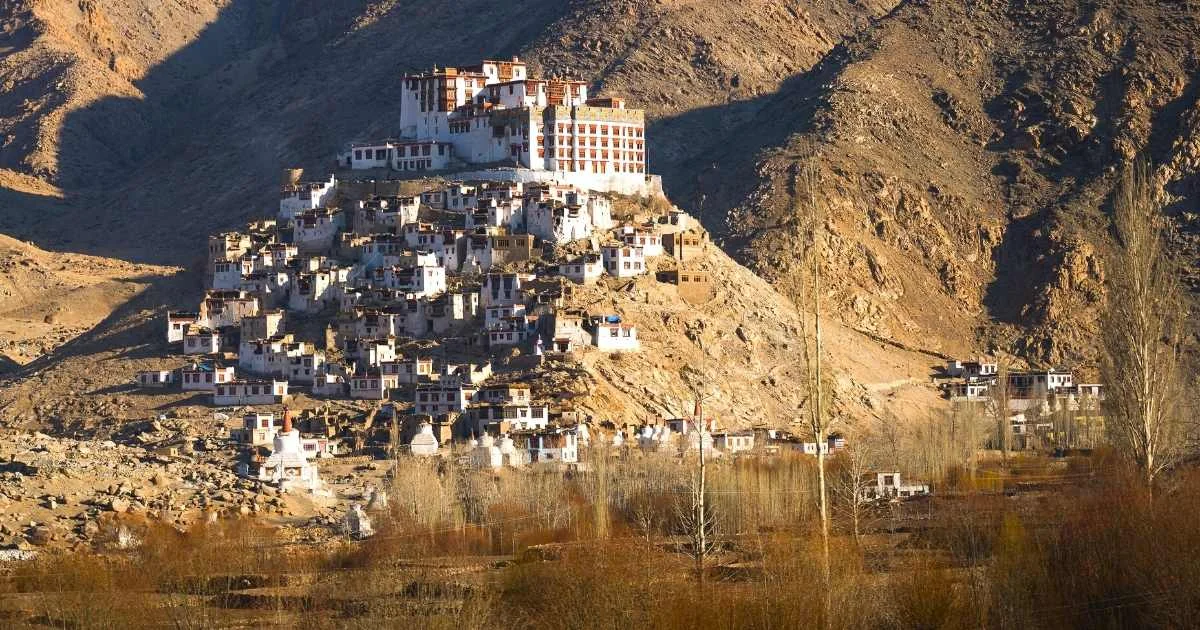 Shey Palace complex on hill in Leh Ladakh