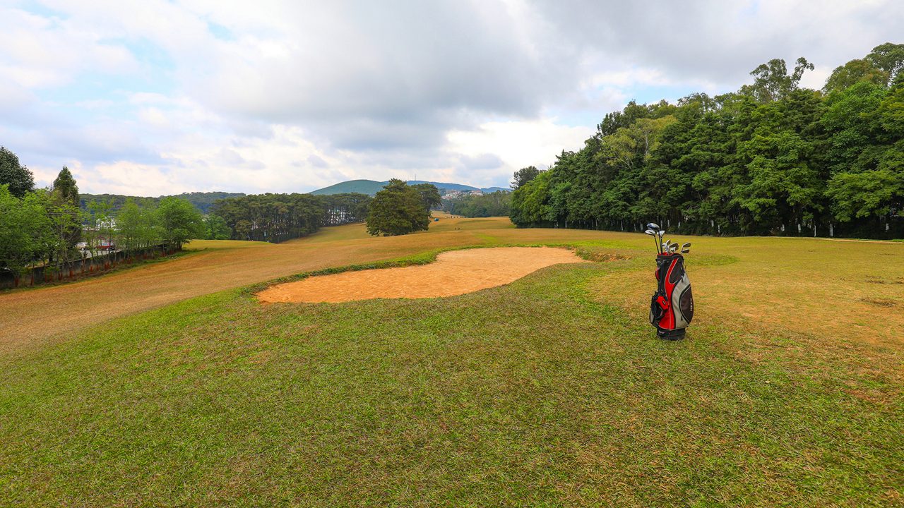 Walking pathway and pine edges at Shillong Golf Course