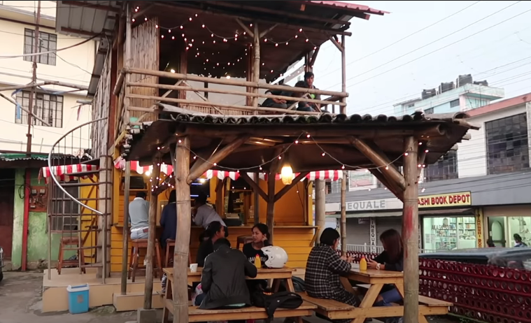 Cafe street culture in Shillong city center
