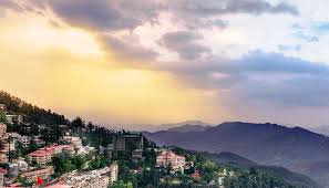 Sunset panorama from Shimla hill viewpoint