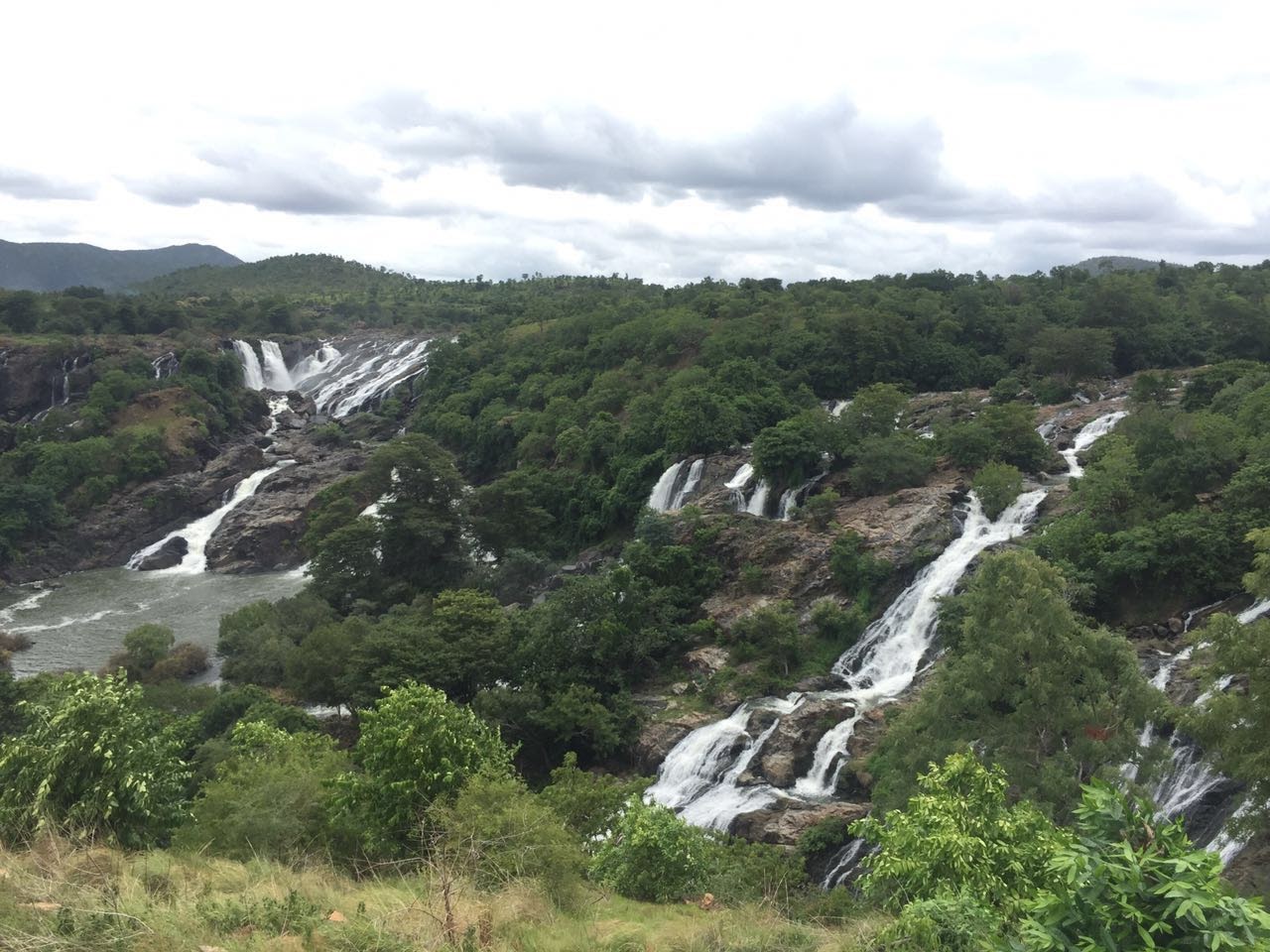 Different sections of Shivsamudram Falls