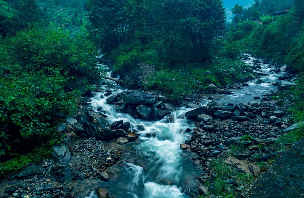 Shoja valley panorama in Himachal Pradesh