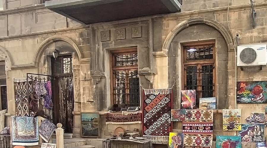 Traditional Azerbaijani carpet shop in Baku
