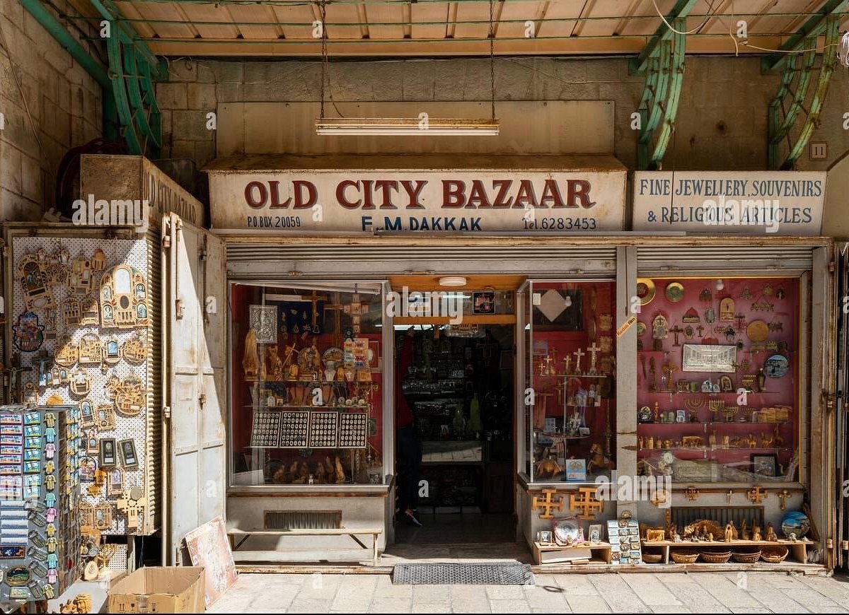 Traditional Old City bazaar stalls in Baku