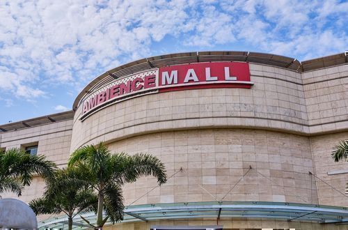 Ambience Mall Gurugram interior with major retail brands