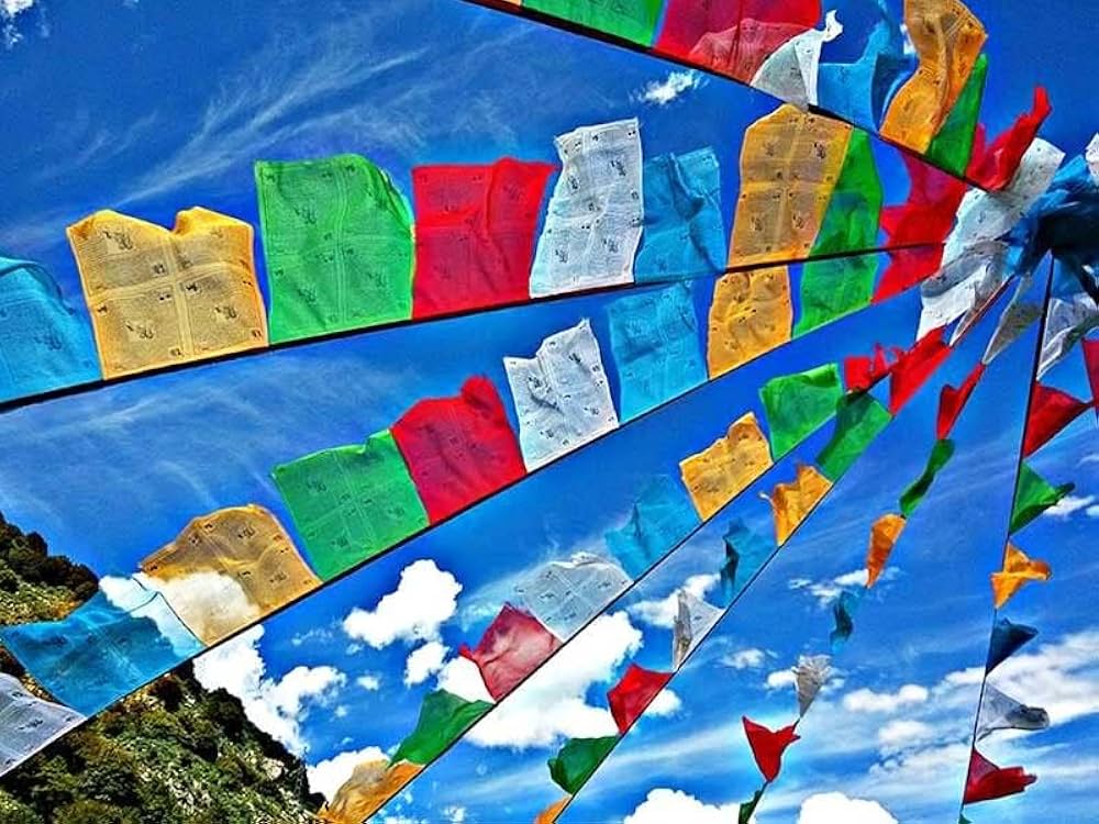 Colorful prayer flags in McLeodganj