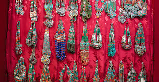 Tibetan jewelry display in McLeodganj