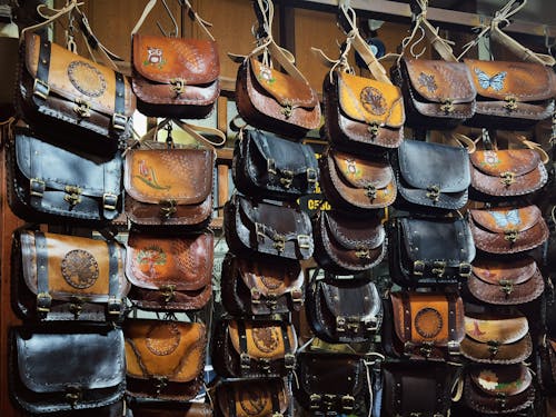Quality leather goods on display in Kanpur - jackets bags and accessories