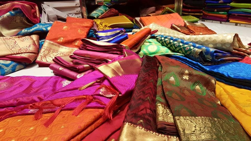 Bengali tant sarees display