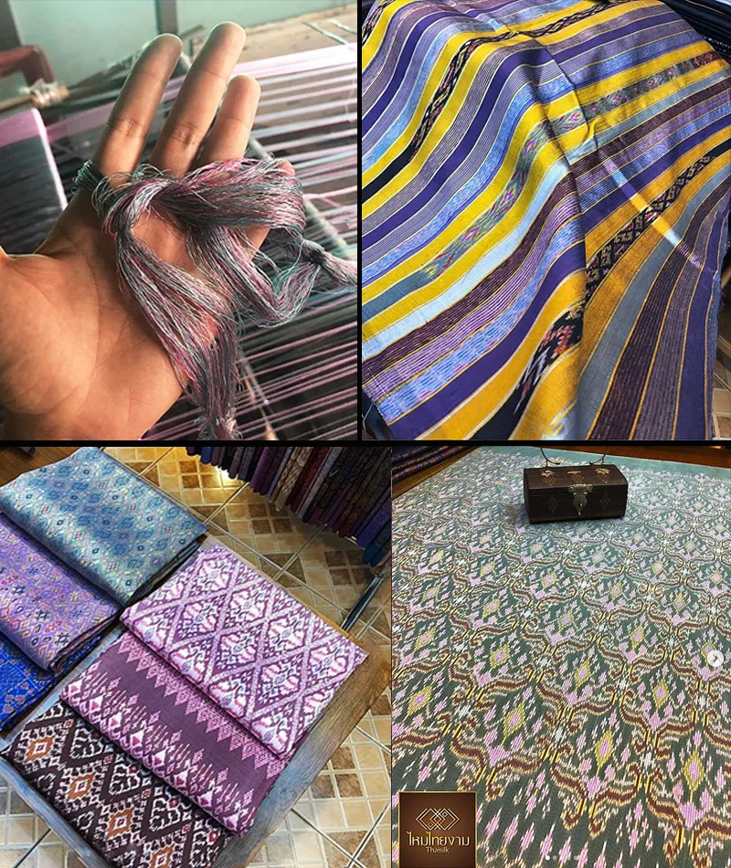 Beautiful Thai silk products at Krabi market