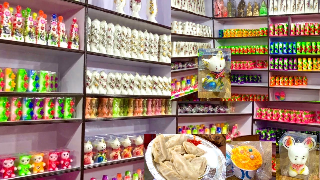 Decorative candles display in Nainital shop