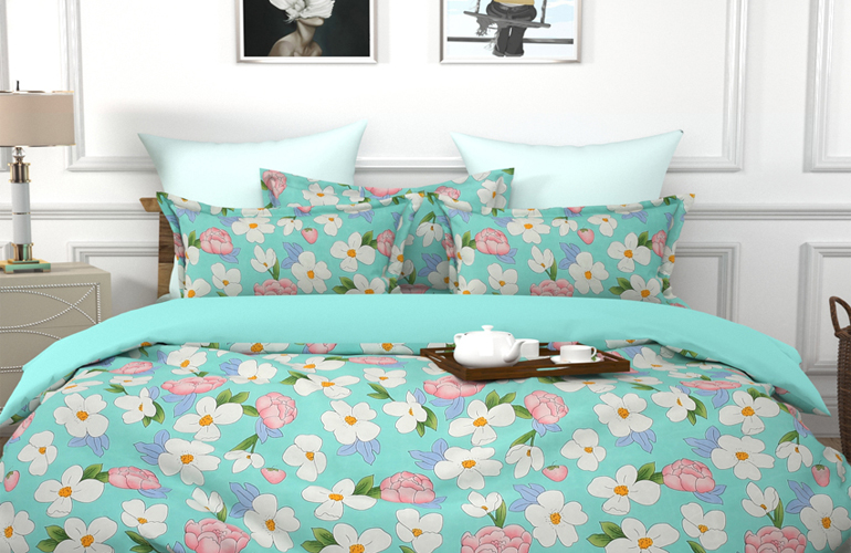 Bed linen and towels display in Panipat showroom