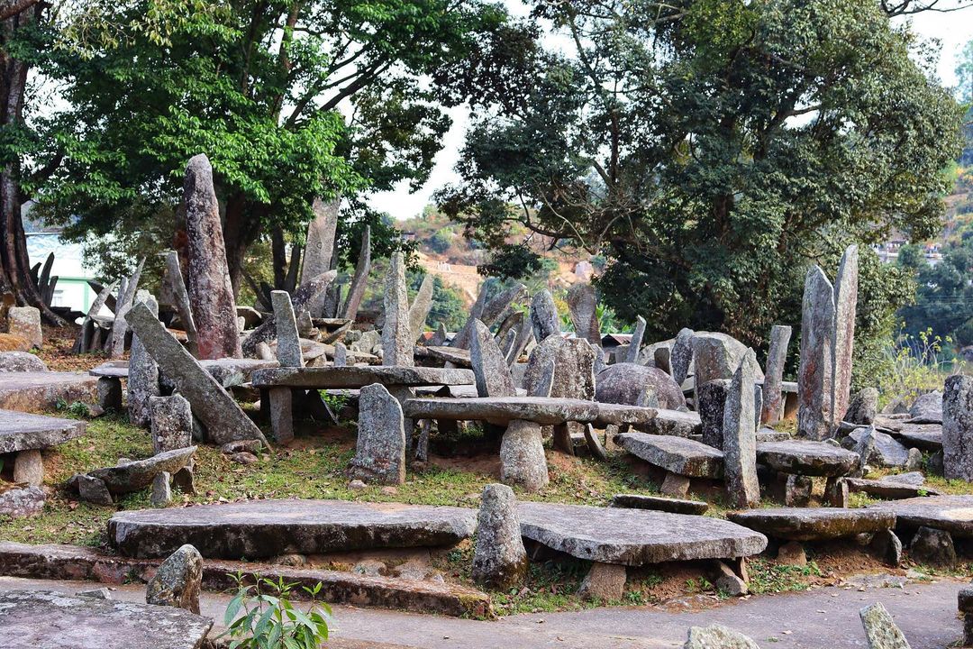 Nartiang monoliths near Shri Nartiang Durga Temple