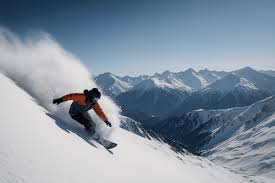 Skiers on Shymbulak slopes