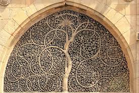 Detailed close-up of Sidi Saiyyed jaali pattern