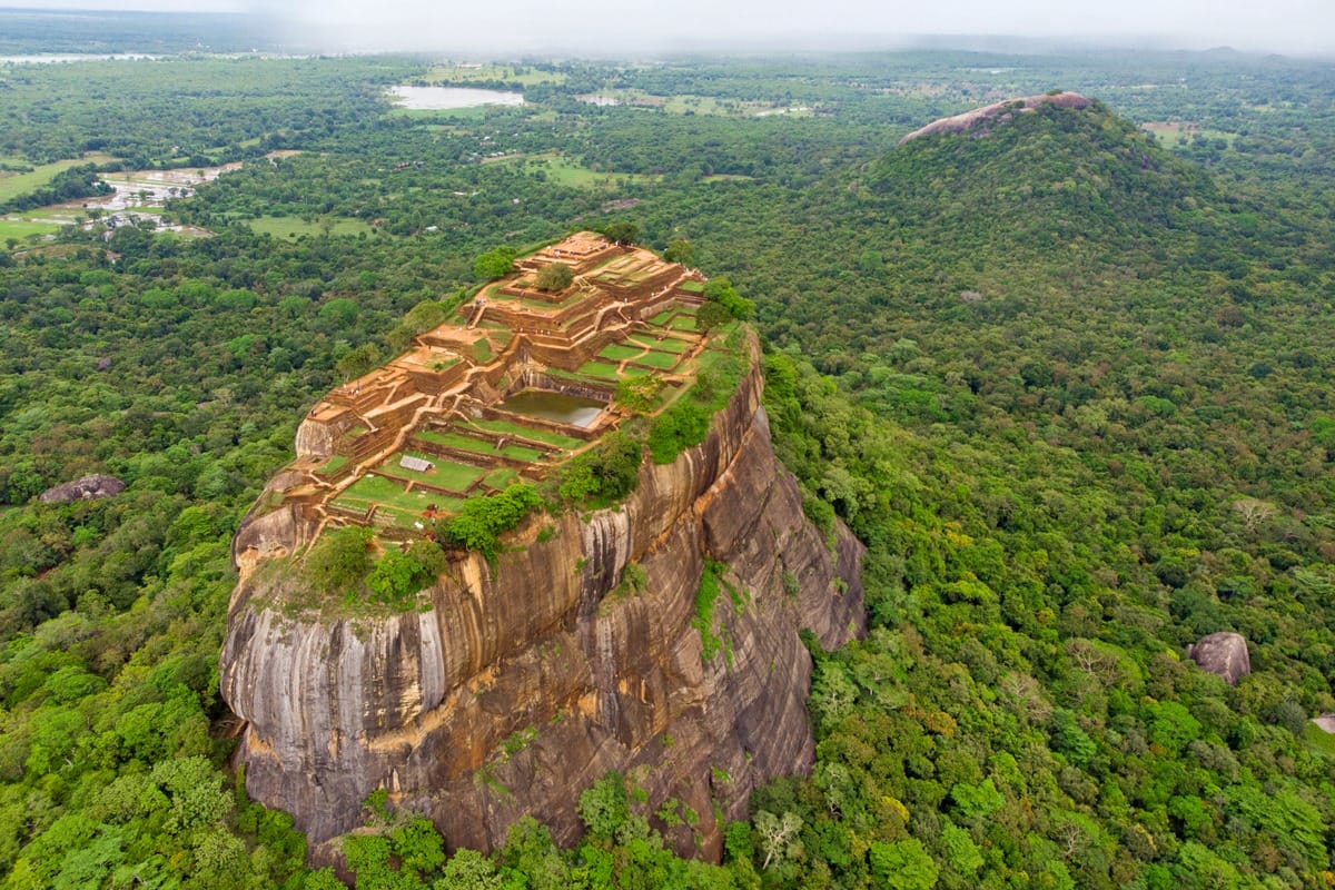 Panoramic summit view from Sigiriya Rock Fortress