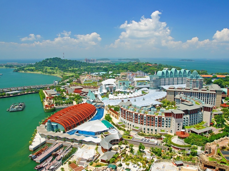Sentosa Island beach in May Singapore