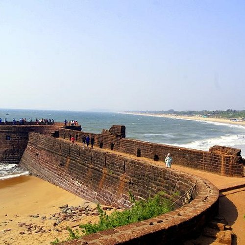Fort Aguada view and nearby North Goa coastline from Sinquerim side