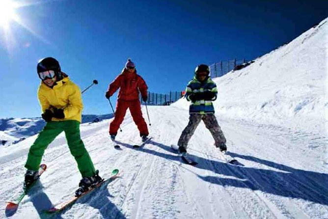 Skiers enjoying powder snow at Gulmarg Kashmir