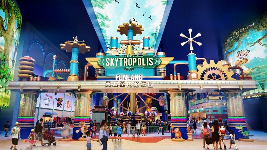 Indoor amusement park lights and rides in Genting Highlands