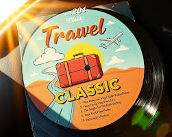 Travel playlist on mobile device during scenic journey