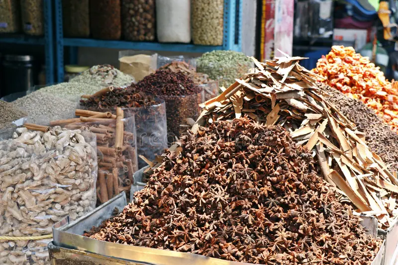 Kerala spice market with authentic spice varieties