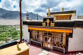 Traditional architecture details of Spituk Gompa