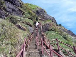 Stone steps leading up Sri Pada mountain trail