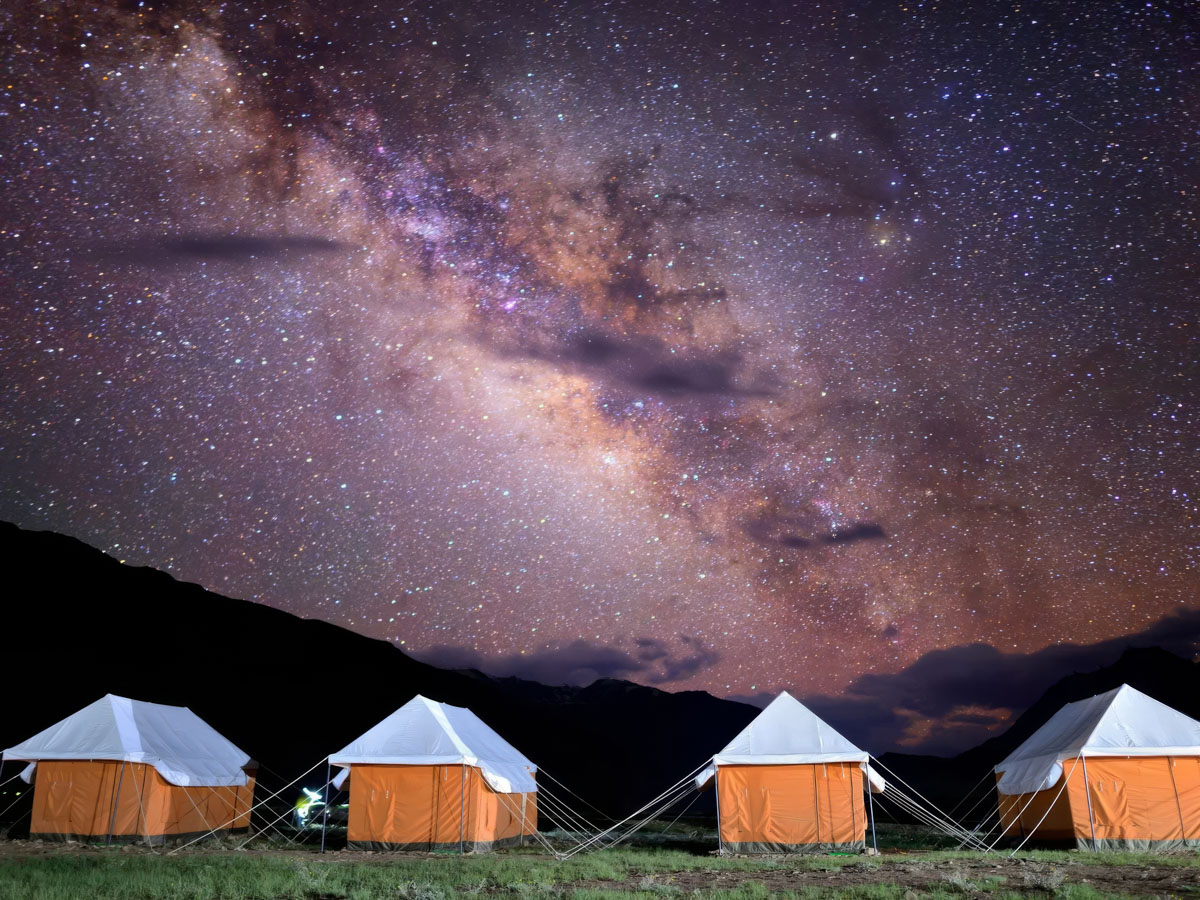 Milky Way visible across the night sky in Spiti Valley