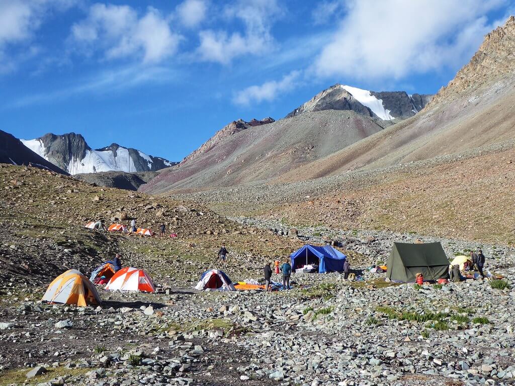 Stok Kangri Base Camp with tents