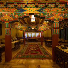 Traditional interior architecture inside Stok Palace Ladakh