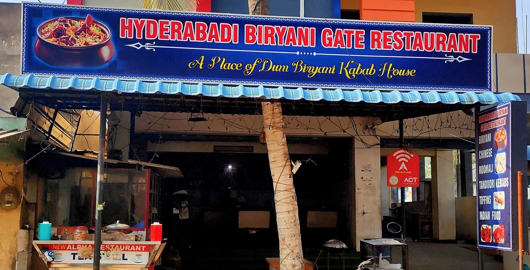 Hyderabadi biryani being served at a street stall