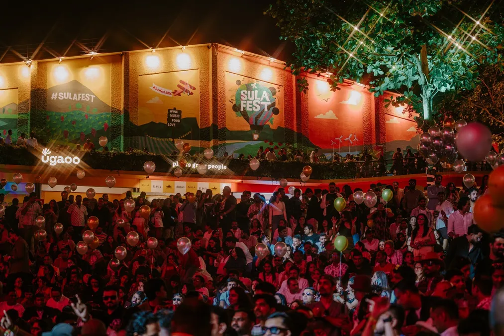 SulaFest crowd enjoying music at vineyard stage in Nashik