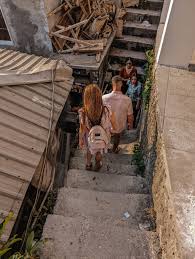 Step access path leading down to Suluban Beach